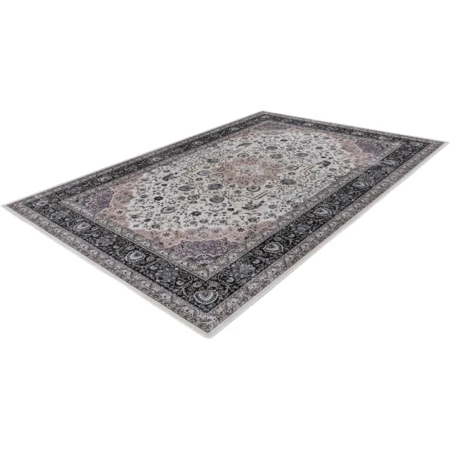 Lalee Dunya klassieke vloerkleed digitaal geprint karpet perziche motief laagpolige tapijt antislip rug wasbaar 120x170 cm ivory creme