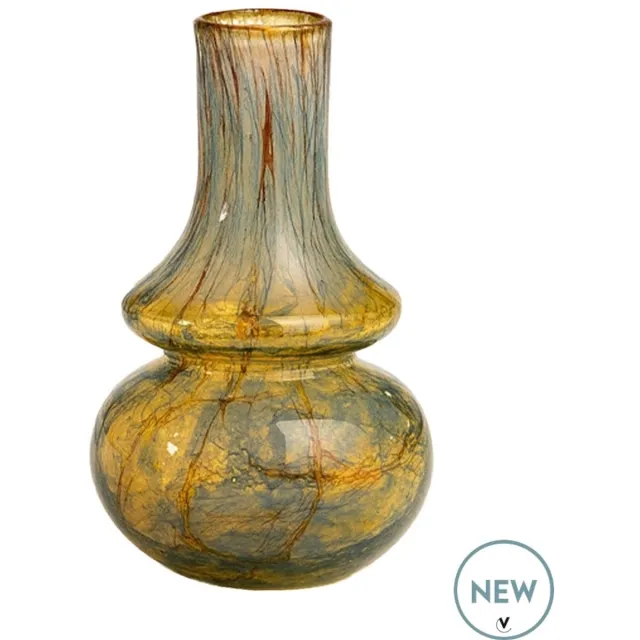 Vase The World Vaas Yala Cristales | Mondgeblazen glas | multi color | Ø16 x H25 cm blauw tinten