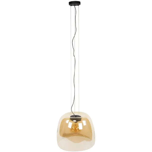 Nest of Nora Hanglamp Nero XL - Glas rond Ø48cm E27 - Amber Bruin