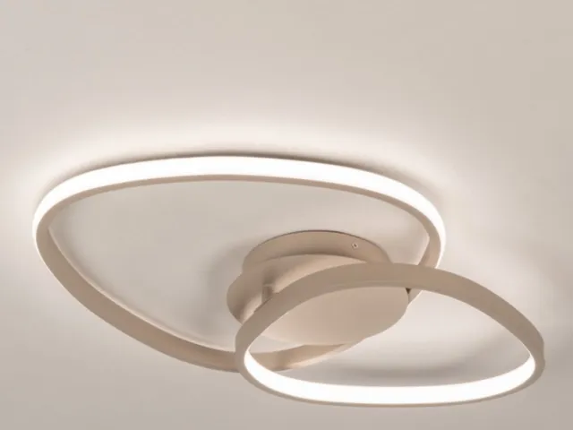 Lumidora Plafondlamp 75625 - Plafonniere - STELLA - 2 Lichts - Ingebouwd LED - 30.0 Watt - 3000 Lumen - 2700 Kelvin - Taupe - Metaal - Met dimmer