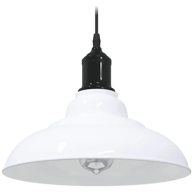 vidaXL Hanglamp in hoogte verstelbaar E27 Ø31 cm metaal glanzend wit
