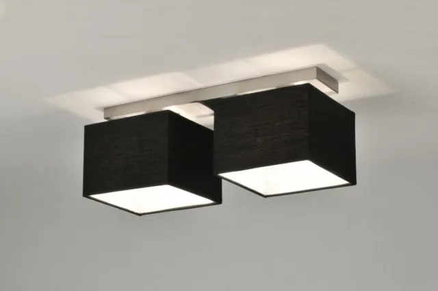 Lumidora Plafondlamp 71212 - Plafonniere - ADELAIDE - 2 Lichts - E14 - Zwart - Aluminium - Stof