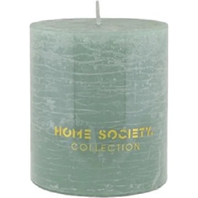 Home Society rustieke kaars - Blauw - kaarsen - rustieke kaarsen Groen