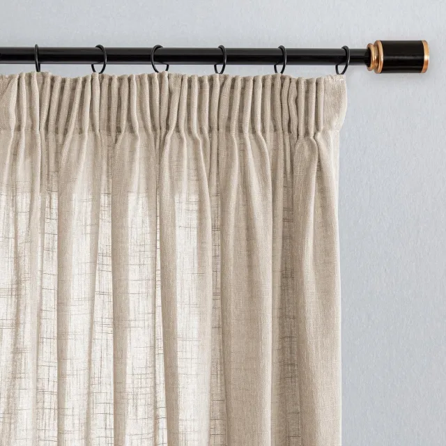 Ibenzoa Beige Gordijnset van 2 Stuks - Linnenlook, Moderne Natuurlijke Stijl, 260x140cm