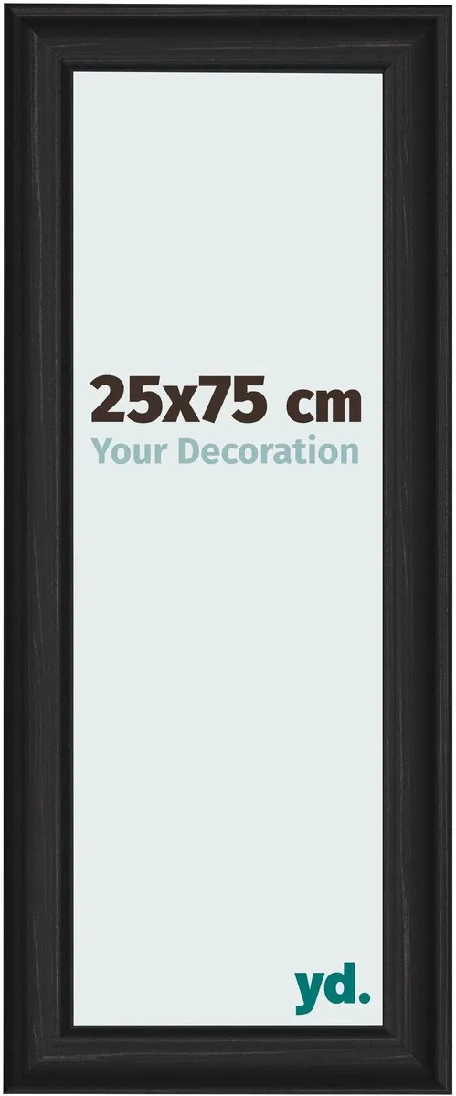 yd. Your Decoration - Fotolijst 25x75 cm - MDF - Zwart Houtnerf - Lazio