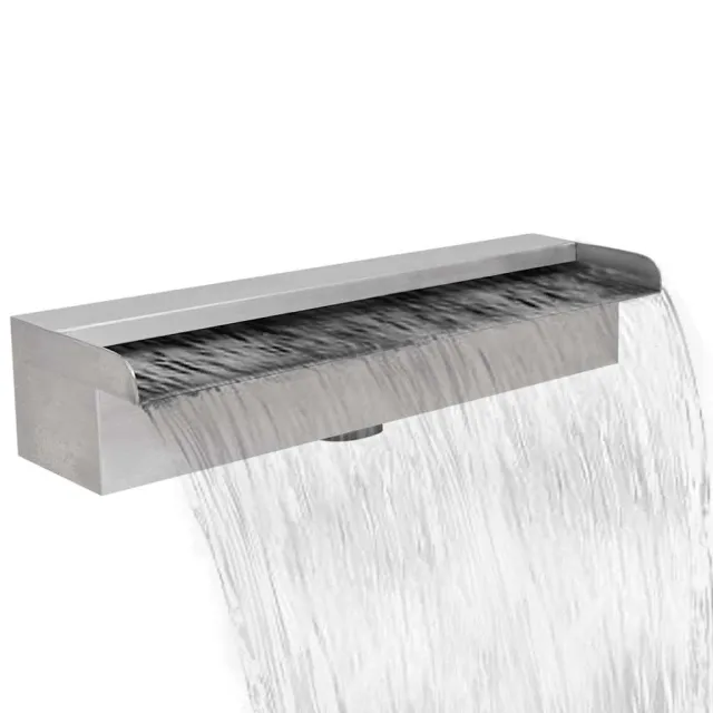 vidaXL Zwembadwaterval rechthoekig 45 cm roestvrij staal Zilver