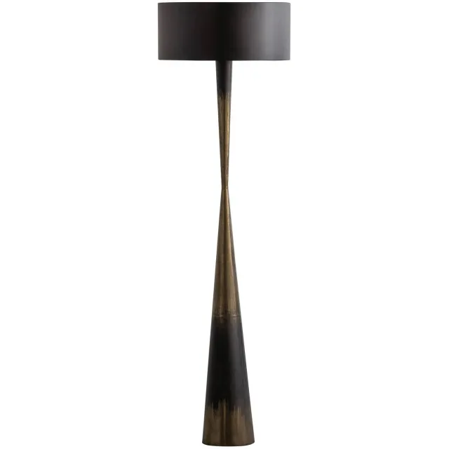 WOOOD Blackout Too Staande Lamp - Zwart - 151x45x45 black/brass