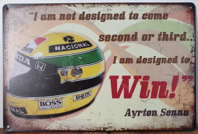 Deco Noord Ayrton Senna Formule 1 Reclamebord van metaal METALEN-WANDBORD - MUURPLAAT - VINTAGE - RETRO - HORECA- BORD-WANDDECORATIE -TEKSTBORD - DECORATIEBORD - RECLAMEPLAAT - WANDPLAAT - NOSTALGIE -CAFE- BAR -MANCAVE- KROEG- MAN CAVE multi