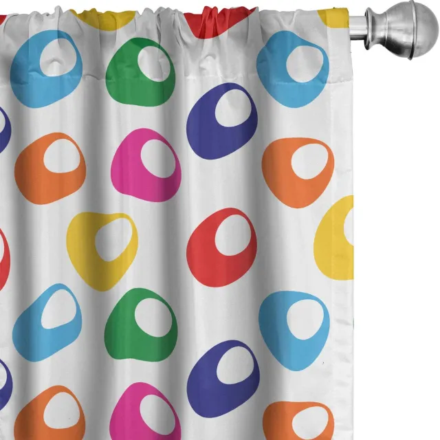 ABAKUHAUS Gordijnen – 2x75x175 cm – Multicolor Microfiber Mehrfarbig