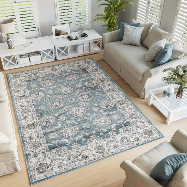 Tapiso Dubai Vloerkleed Oriental Oosters Grijs Tapijten Maat- 300x400 Beige Turquoise