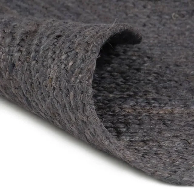 vidaXL Vloerkleed - handgemaakt - rond - 180 - cm - jute - donkergrijs