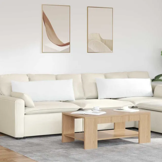 vidaXL Sofa Kussens 2 st Stof Wit 120 x 40 cm