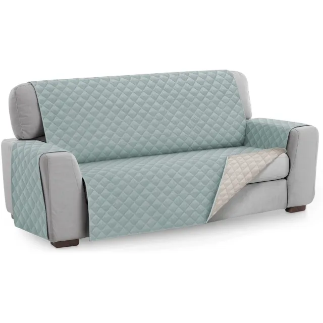 Unyqoos ® Stijlvolle Reversibele Sofa Beschermhoes voor 3-Zitsbank in Aquamarijn - Comfortabel en Praktisch Ontwerp groen