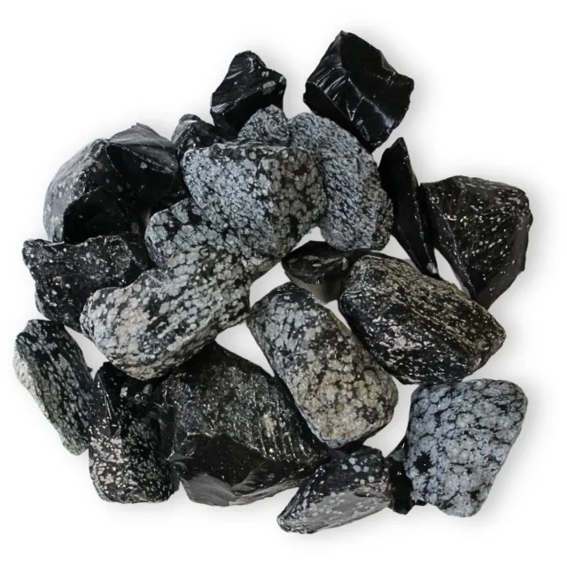Ruben Robijn Obsidiaan sneeuwvlok 500 gr. ruwe brokjes n.n.b