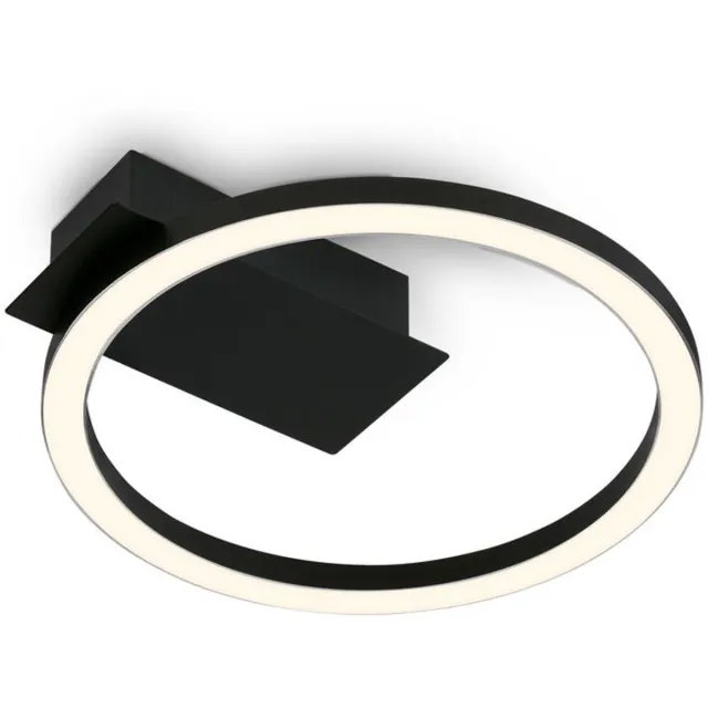 B.K.Licht Plafondlamp LED Ring - plafonniere zwart - Ø21cm - warm wit licht 3.000 K - 5W - 500Lm