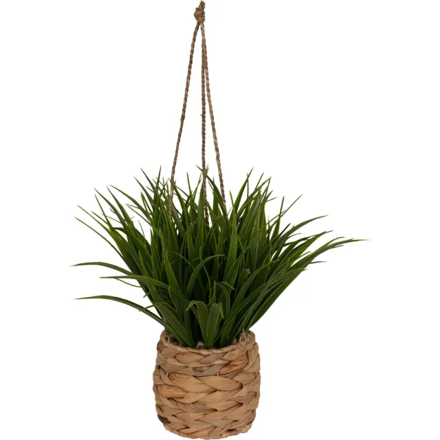 Atmosphera Kunstplant hangplant met natuurlijke pot - Ø25xH27cm - Groen Multicolore