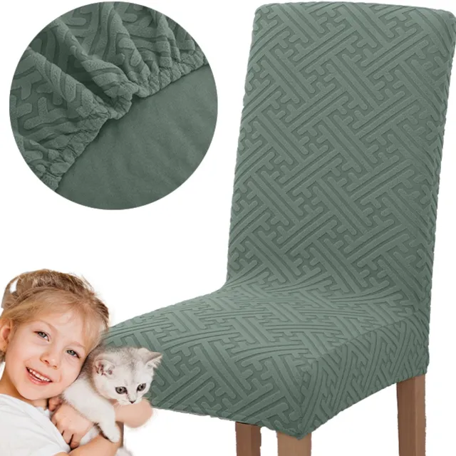 MEBLE ODNOWA Jacquard Stoelhoes - Groene Tint - Grub Materiaal