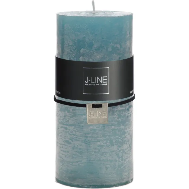 J-Line cilinderkaars - blauw - large - 52U - 6 stuks