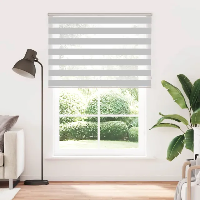vidaXL Zebra rolgordijn 160x200 cm stofbreedte 155,9 cm lichtgrijs grijs