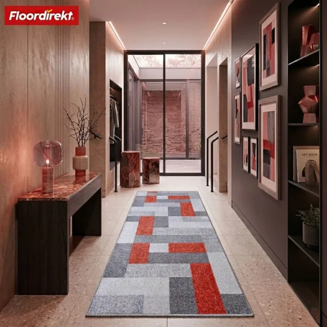 Floordirekt Tapijtloper Op Maat New York - 80 x 150 cm - Rood - Moderne Antislip Loper Voor Hal, Keuken & Entree - Met Gel-Rug Voor Extra Grip - Onderhoudsvriendelijk & Duurzaam - Verkrijgbaar In Verschillende Kleuren & Maten