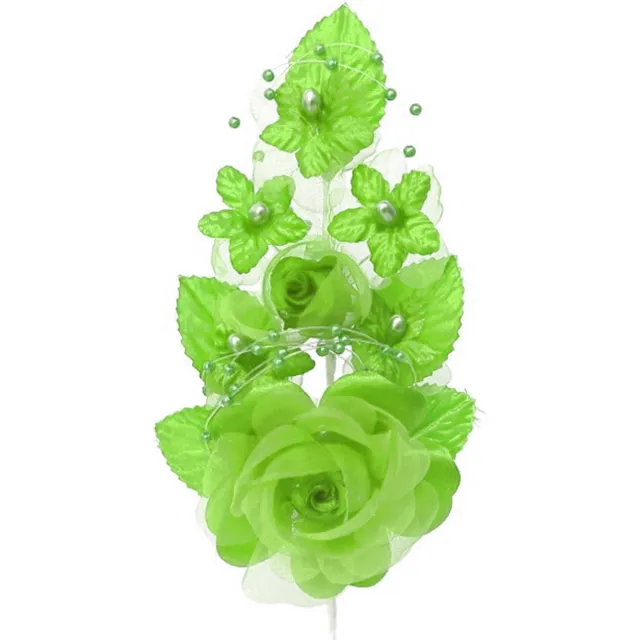 efavormart Rozentak c.q. corsage, haar- of antennedecoratie appel groen - kunstbloem - corsage - rozentak