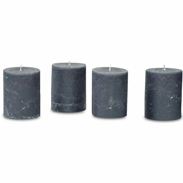 Loberon Kaars set van 4 Virrans antraciet