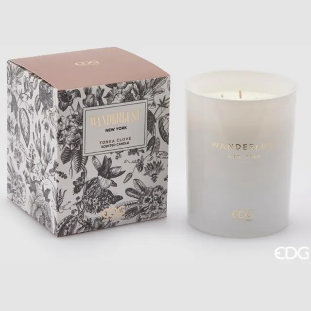 EDG - Enzo De Gasperi EDG Enzo De Gasperi Geurkaars Wanderlust H12,5 D10 - Tonka Clove wit