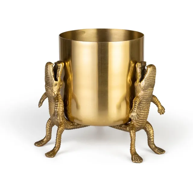 Bold Monkey Surrounded By Crocodiles vaas M - Goud