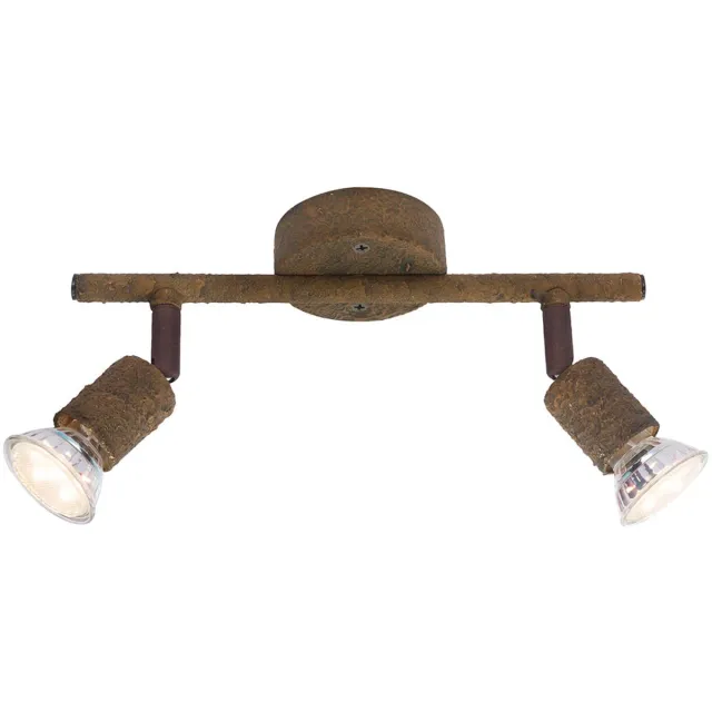 Globo LED plafondlamp Woonkamerlamp Plafondlamp roest Spotlight verstelbaar, 2x 3 Watt 2x 250 Lumen 3000 Kelvin, LxH 26x15 cm Bruin