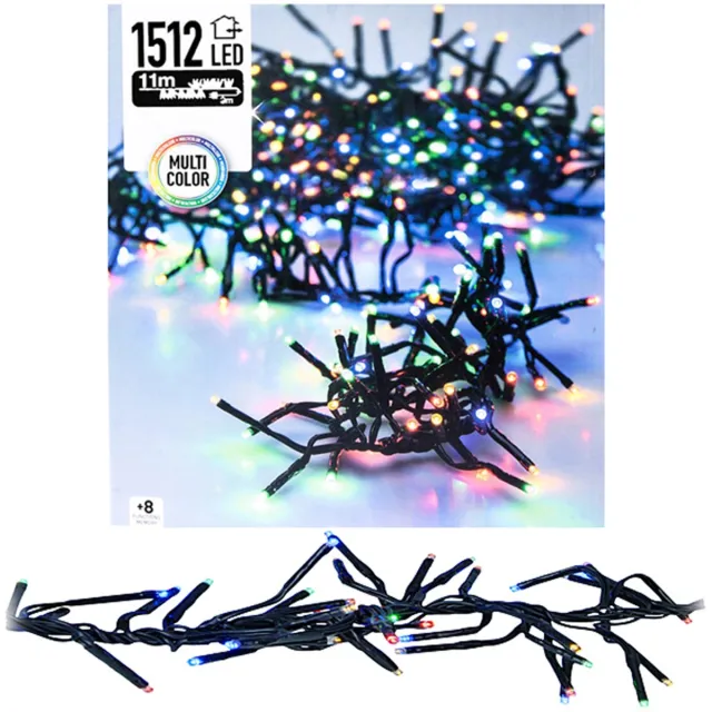 Home & Styling Kleurrijke kerstlampjes microcluster 11 meter met 1512 LED-lampjes
