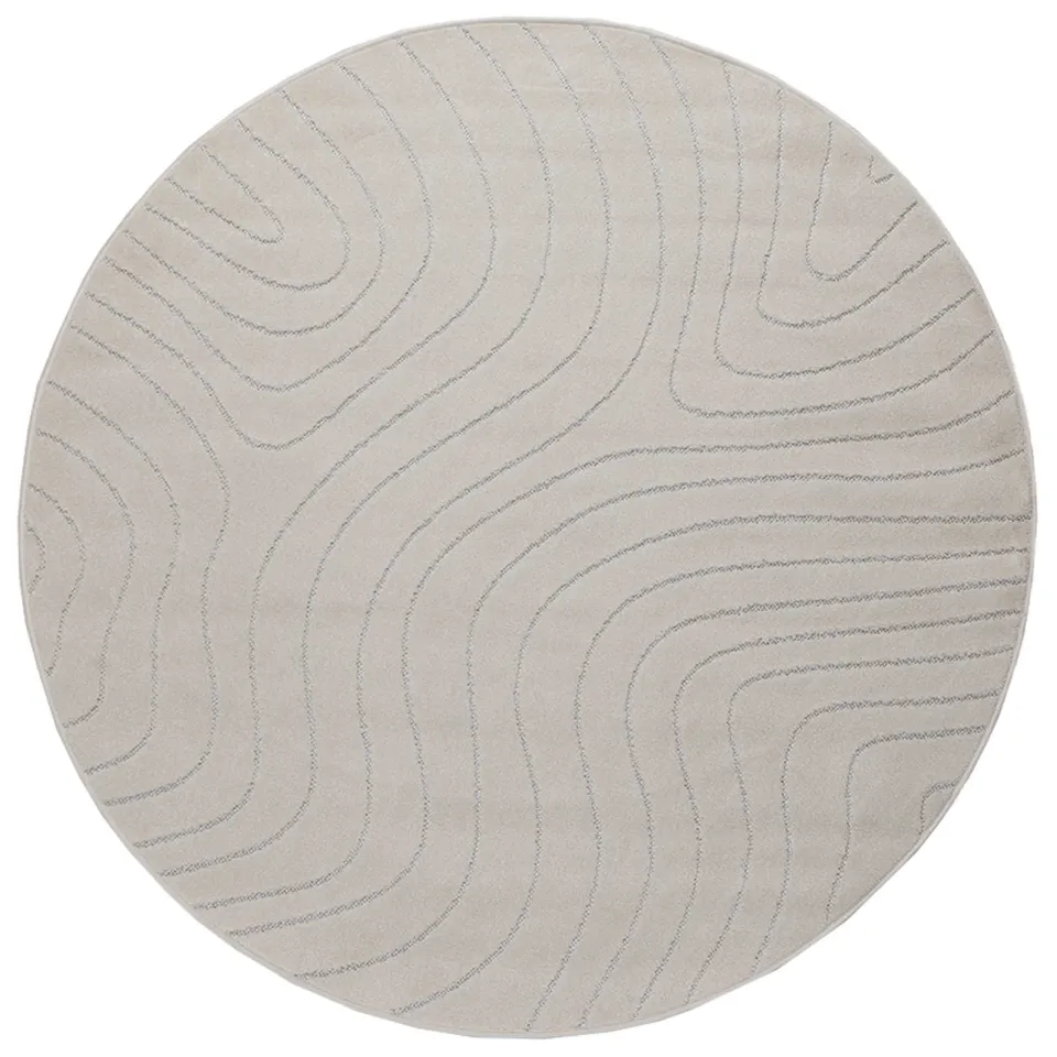 vidaXL Binnen- en buitentapijt PALMERAS Crème Ø 200 CM Polyester