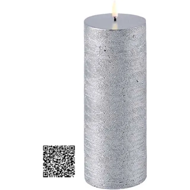 Uyuni LED Stompkaars Metallic Zilver – Ø7,8 x H20,3 cm – 3D Vlam – Timer