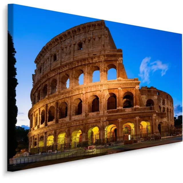karo-art Schilderij - Het Colosseum bij avond, Premium print, 5 maten multikleur