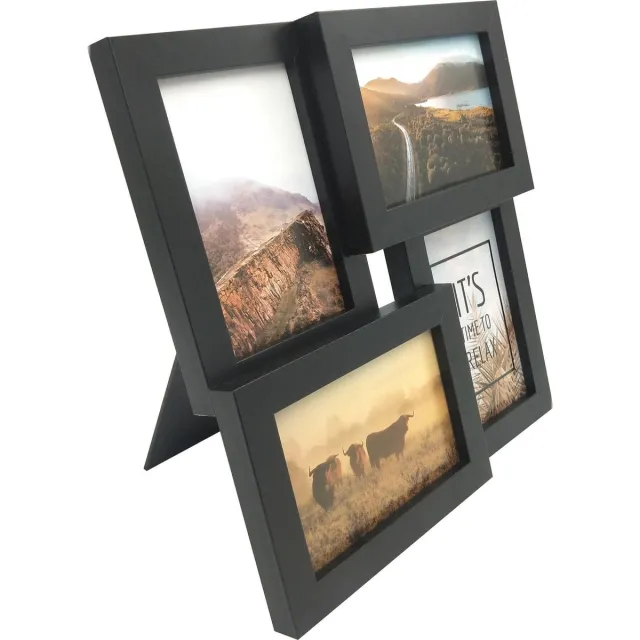 Henzo Fotolijst - Henzo - Pure Barry - Collagelijst voor 4 foto's - Fotomaat 10x15 cm - Zwart
