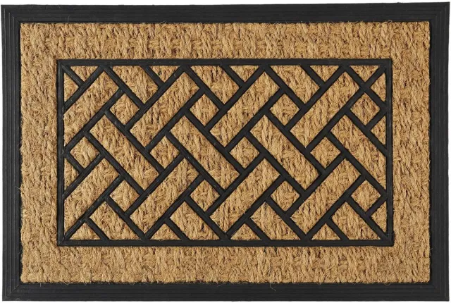 HOME DECO FACTORY Deurmat Madrid - rechthoek - 40 x 60 cm - borstelmat - kokosvezel en rubber Zwart