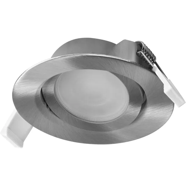 Osram Spot Set LED inbouwspot DIM 4,9W 120° satijnnikkel, set van 3 plafondspots dimbaar faseafsnijding, warm wit IP20 Satijn nikkel