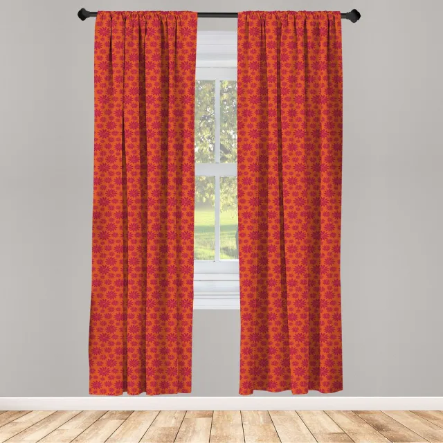 ABAKUHAUS Moderne Gordijnen – 2-delige set 75x245 cm – scharlakenrood/kastanjebruin Scharlachrot Kastanienbraan