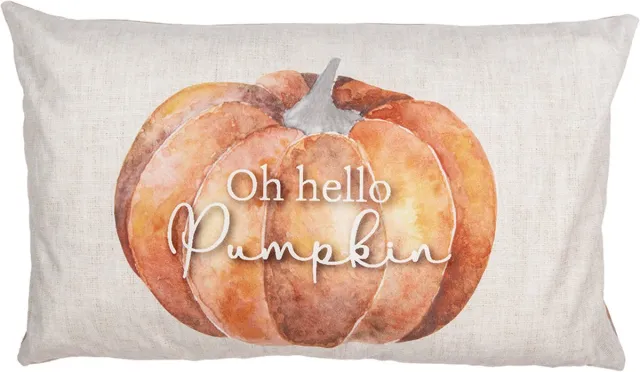 Clayre & Eef Kussenhoes Overig 30x50 cm Beige Polyester Pompoen Herfst decoratie