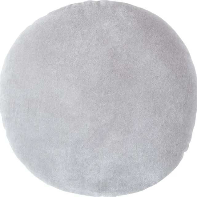 Homescapes fluwelen kussen, 40 cm rond, lichtgrijs