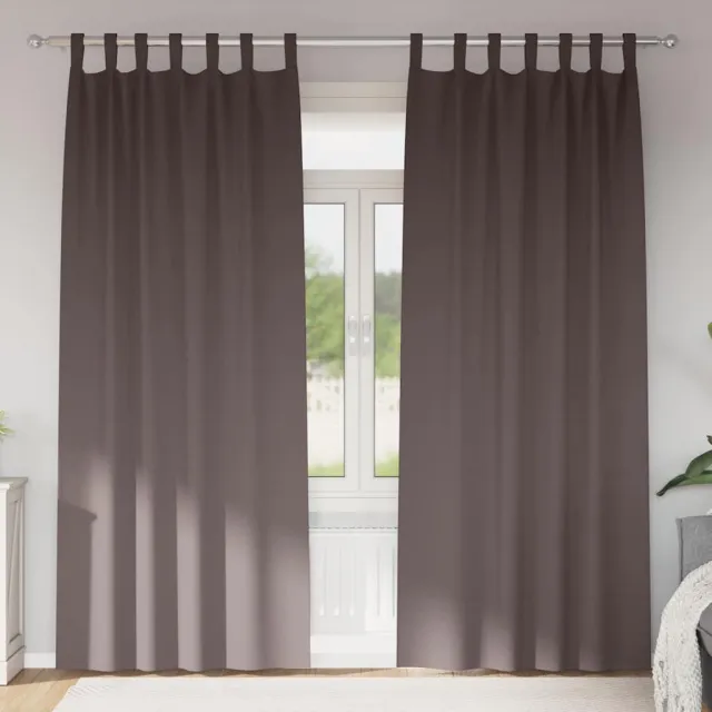 vidaXL Zwart-out Gordijnen met Ringen 2 st Donkerbruin 260 x 140 cm