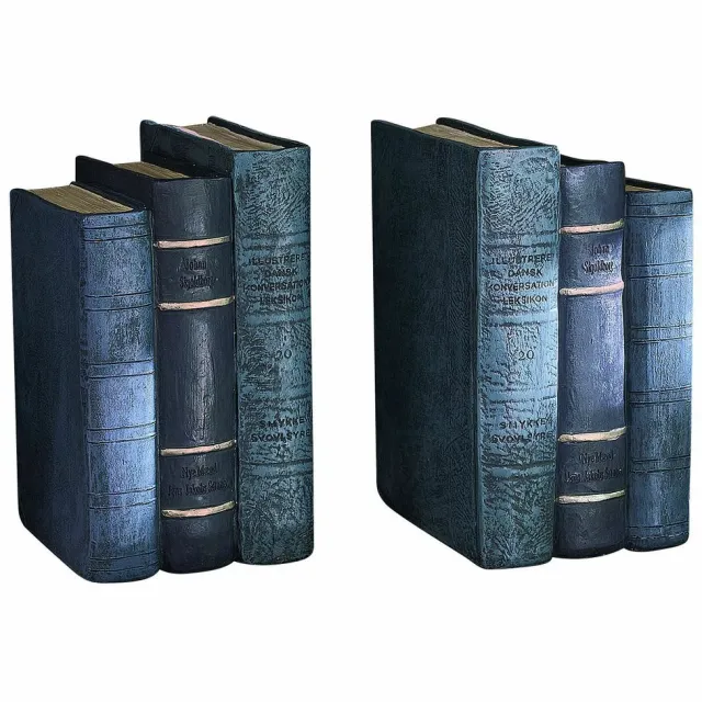 Loberon Boekensteun set van 2 Morvini antiekblauw