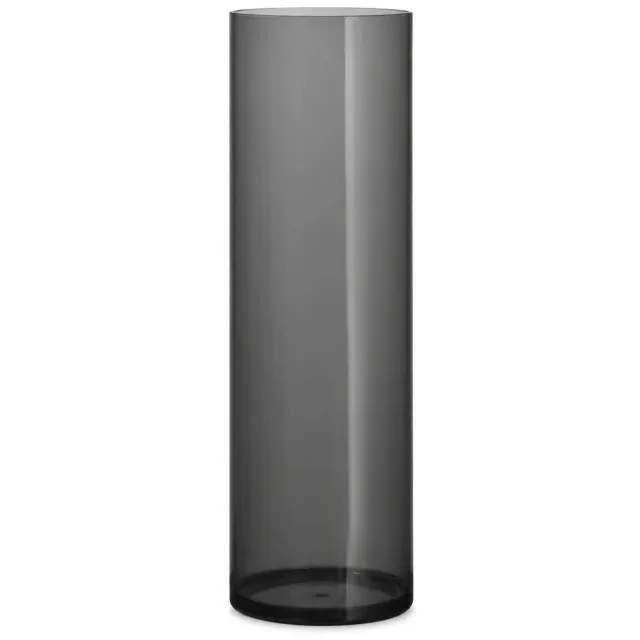 SWGOTA Grijze cilindervaas van acryl - opening 12 cm, hoogte 30 cm - doorschijnende vaas voor bloemschikken Grijs