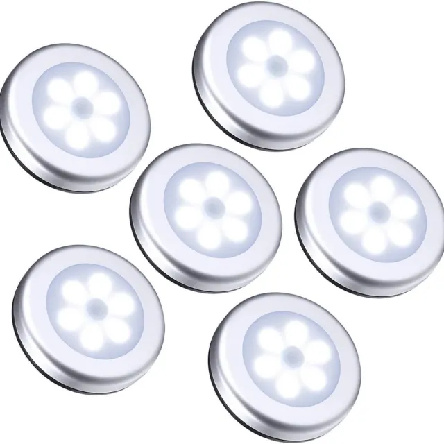 Lexium Store Sensor lampjes met bewegingsmelder - Wit - 6 stuks - LED Nachtlampjes met Automatische Sensor - Voor Binnengebruik