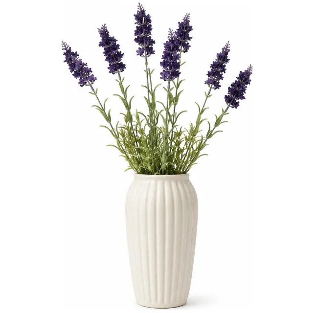 Bellatio Design kunstbloemen bos Lavendel / lavendula - 3x - 40 cm - donkerblauw/paars - kunst zijdebloemen