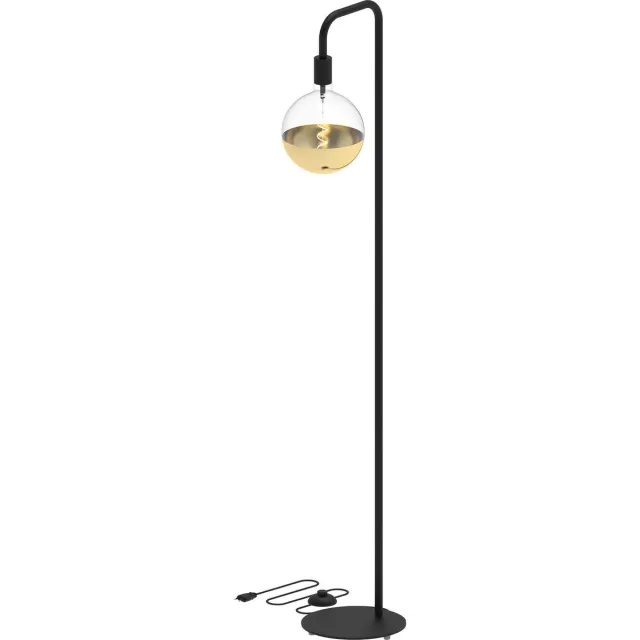 Calex U-Line Vloerlamp Woonkamer - Industrieel - Staande Lamp met E27 Fitting - Zwart - Excl. lichtbron