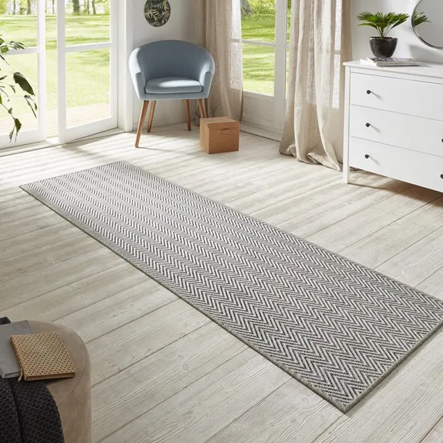 BT Carpet Vloerkleed binnen & buiten sisal-look Nature - grijs 80x150