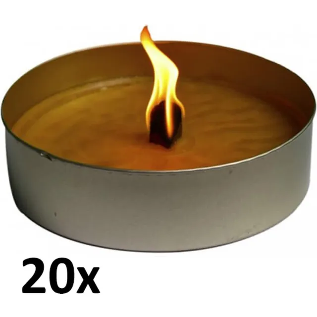 Smulders Deco 20 stuks vuurblikjes 45/165 (8 uur) buitenkaars Zilver