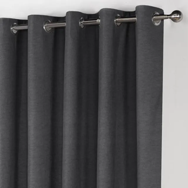 maroyathome LEMONI - Gordijn - Verduisterend - met Ringen - kant en klaar - 300 x 260 cm - 300 cm breedte en 260 cm lengte - Antraciet - 1 Stuk