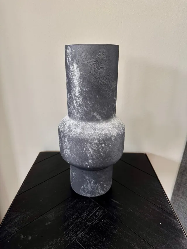 Life Deco Vase glass Ø14x30cm Grijs