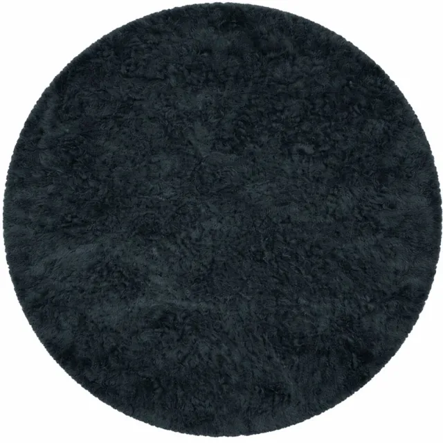 Moonay Fluffy - Rond hoogpolig vloerkleed - Antraciet - 200 cm